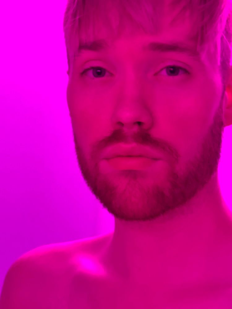 Pixels selfie in pink. Possibly nothing on