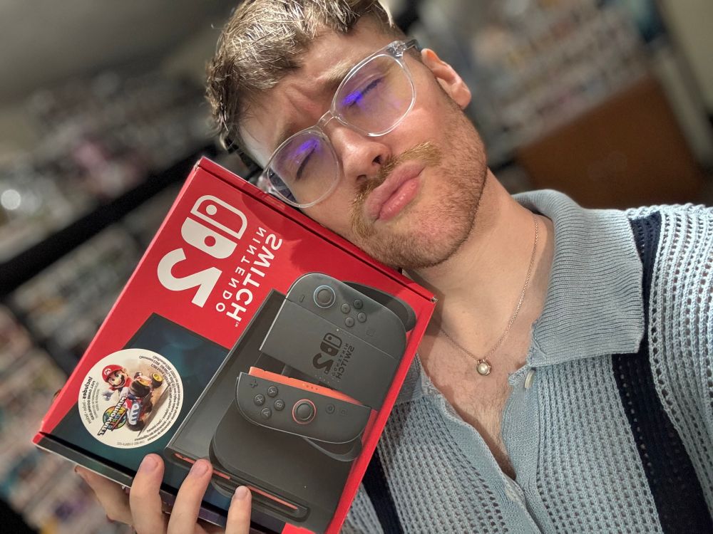Pixels selfie featuring the Switch 2