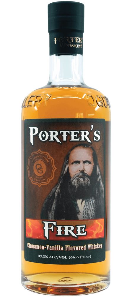 A bottle of Porter’s Fire. Cinnamon-Vanilla Flavored Whiskey.

The label has Porter Rockwell staring eyes into your soul.