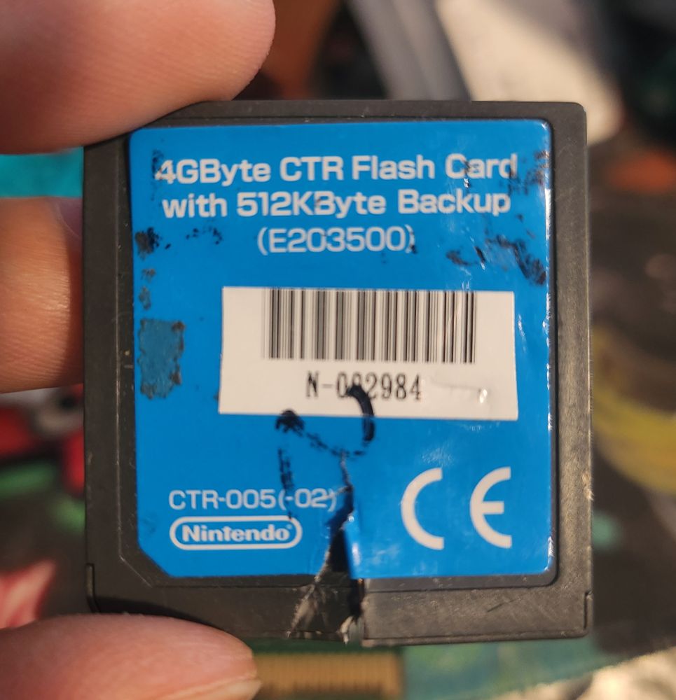 Nintendo 4GByte CTR Flash Card with 512KByte Backup (E203500) CTR-005(-02) 