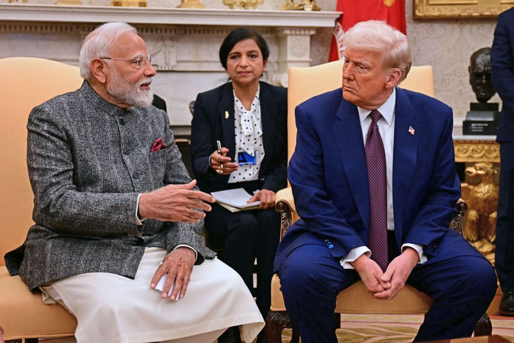 President Donald Trump meets with Indian Prime Minister Narendra Modi in the Oval Office of the White House. (Jim Watson/AFP via Getty Images) 