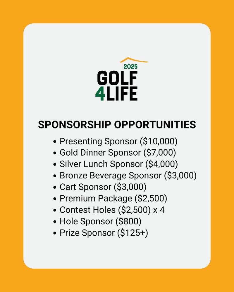 It's your last chance to register for Golf4Life 2025!

Golfer registration ends tomorrow, May 21st and it's also your last opportunity to become a sponsor of our fundraising tournament in support of The Mark Preece Family House!

Visit https://birdease.com/golf4life2025 to register and to sponsor!

#MarkPreeceFamilyHouse #MPFH #Golf4Life2025 #G4L2025 #HamOnt #HamON #OntarioGolf