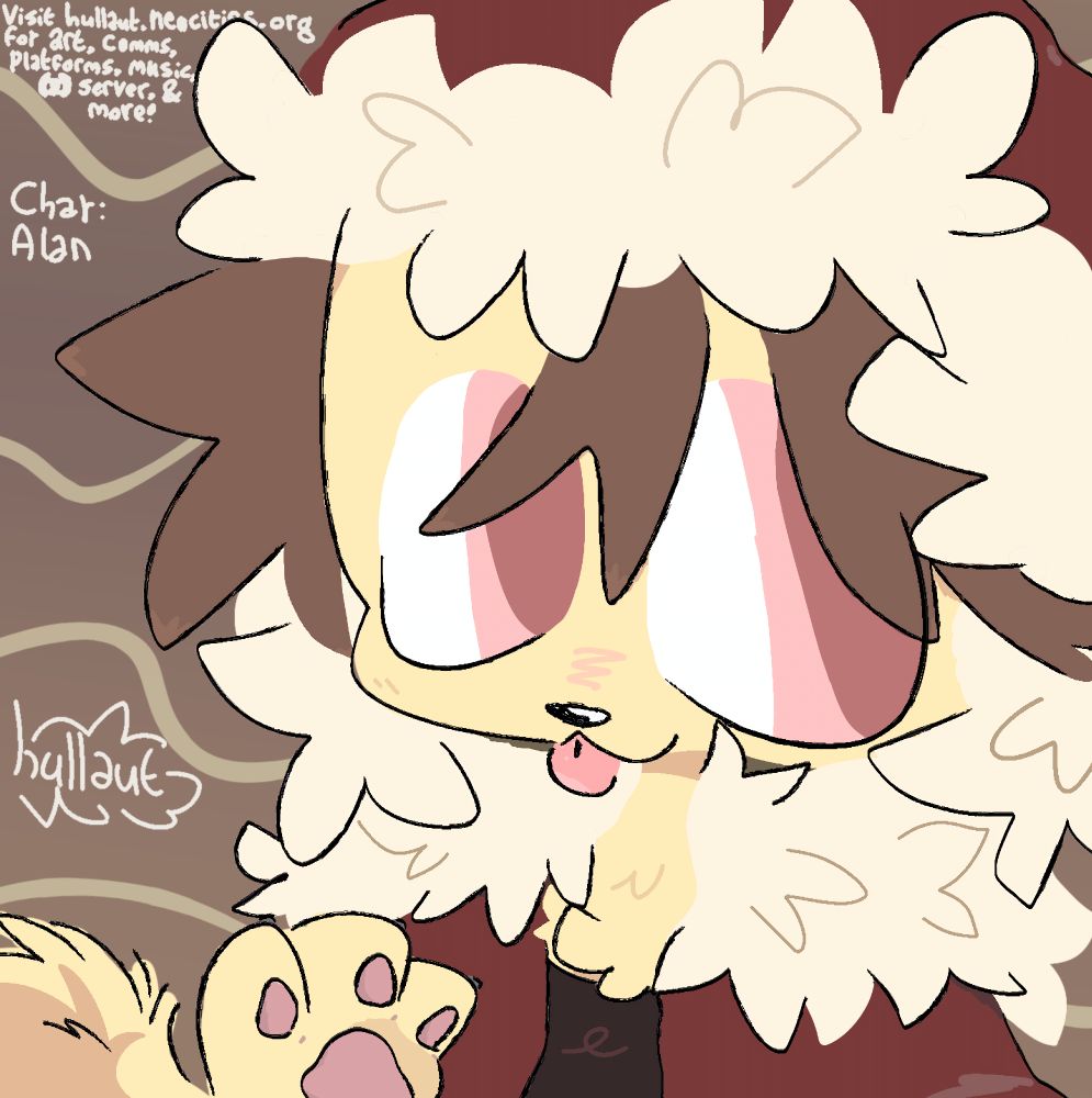 
alt : cartoon golden retriever-like dog displaying paw at the viewer and sticking tongue out. character wears a red coat with beige fur hood, and a red ushanka with beige fur. character is fluffy. and adorable. this is important.