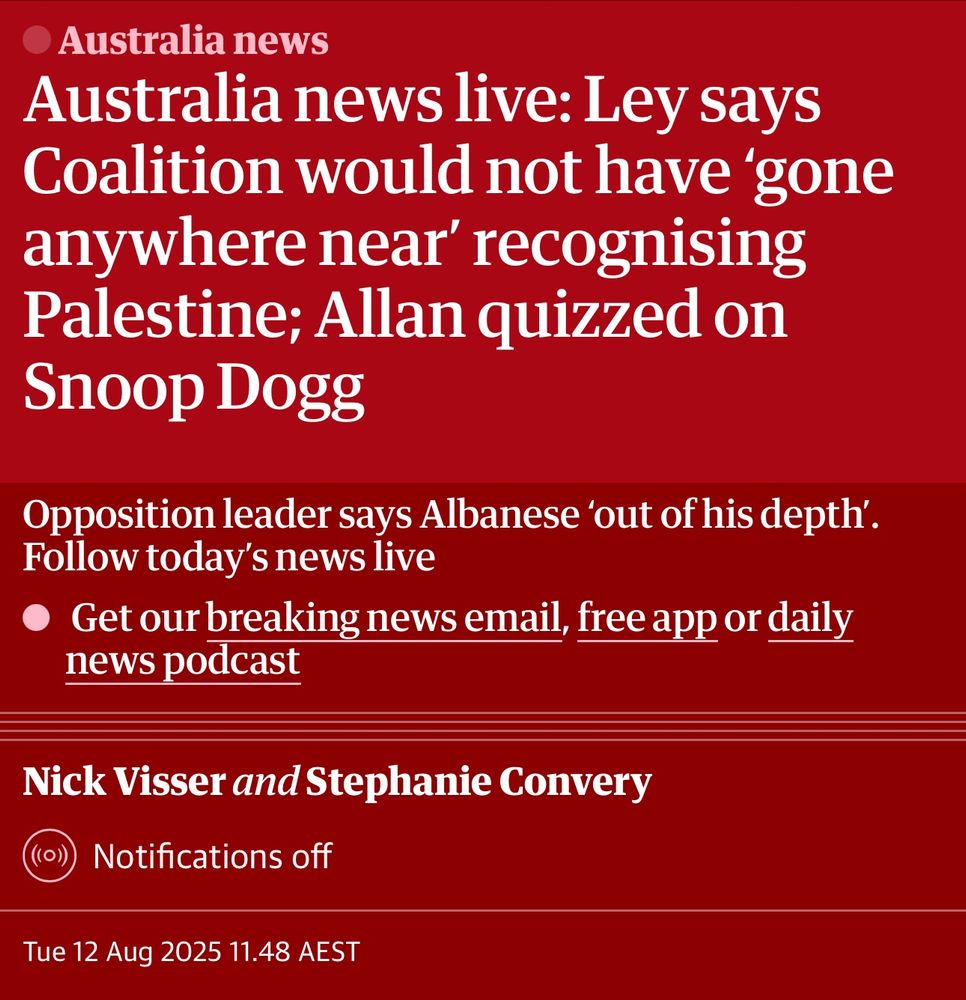 A headline appearing in the Guardian daily blog wherein Susssan Ley leader of a minor party, reveals how limited Susssans (and the minor party Susssan leads) morals are when it comes to the attempts to have power saying nup to recognising Palestine 