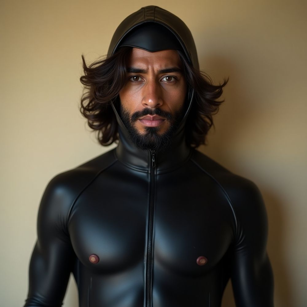 A man in a tight suit