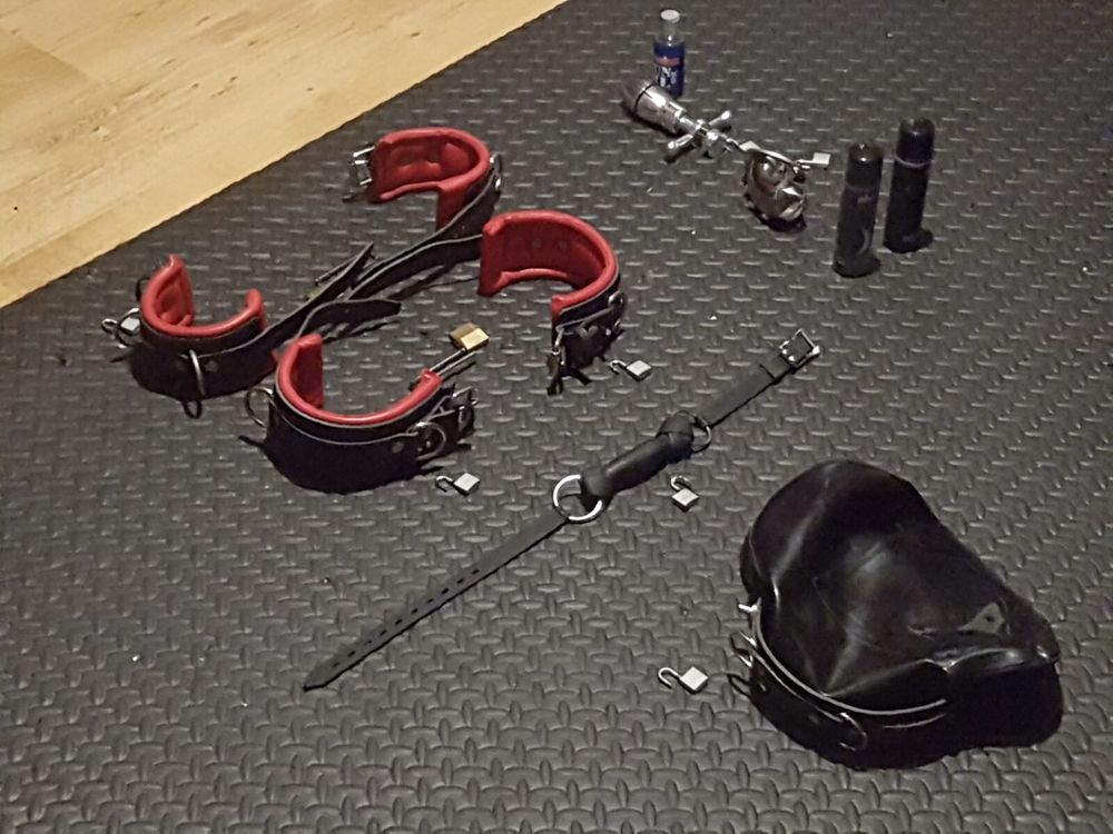Gear laid out for play.
