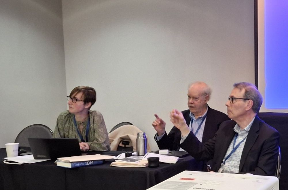 Business History Conf. 2025 in Atlanta. Session on IBM and Work with left to right Corinna Schlombs, Jim Cortada, and David Stebenne.