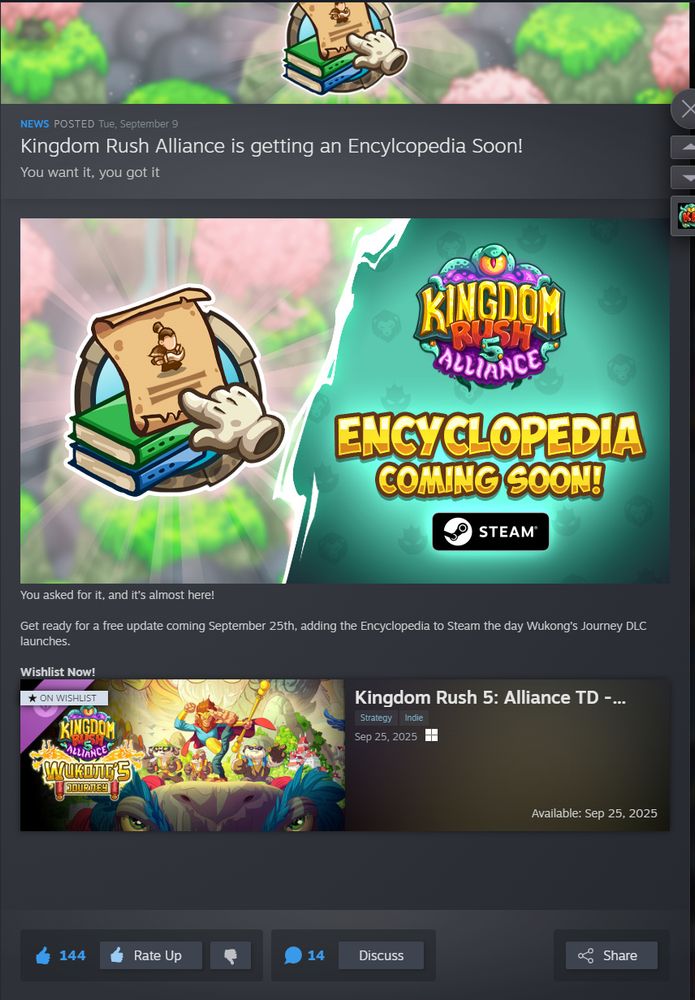 ENCYCLOPEDIA COMING TO KINGDOM RUSH ALLIANCE!!!!!!!!!!!!!!!!!