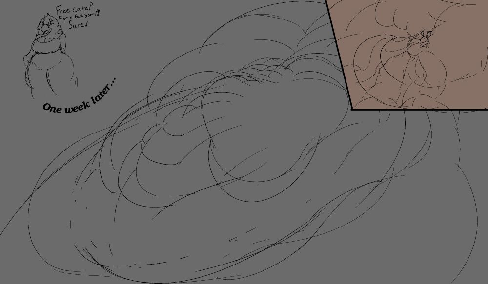 A slightly chubby Cardinal becomes an absurdly massive fat blob, covering most of the planet.