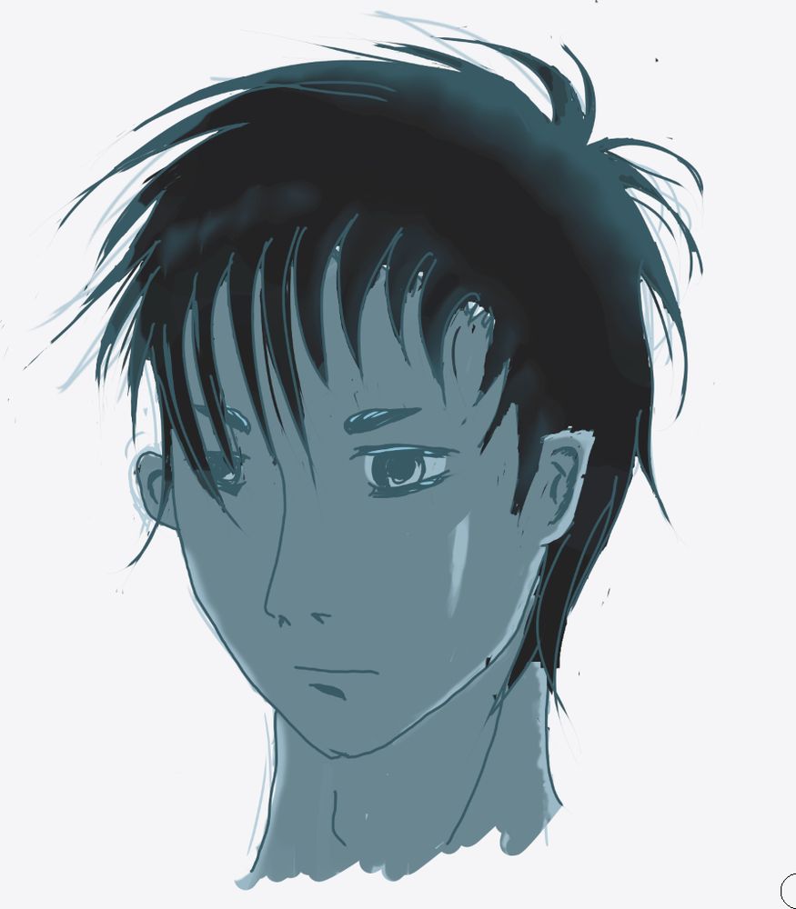 backlit coloring practice of a male anime face, 20251205