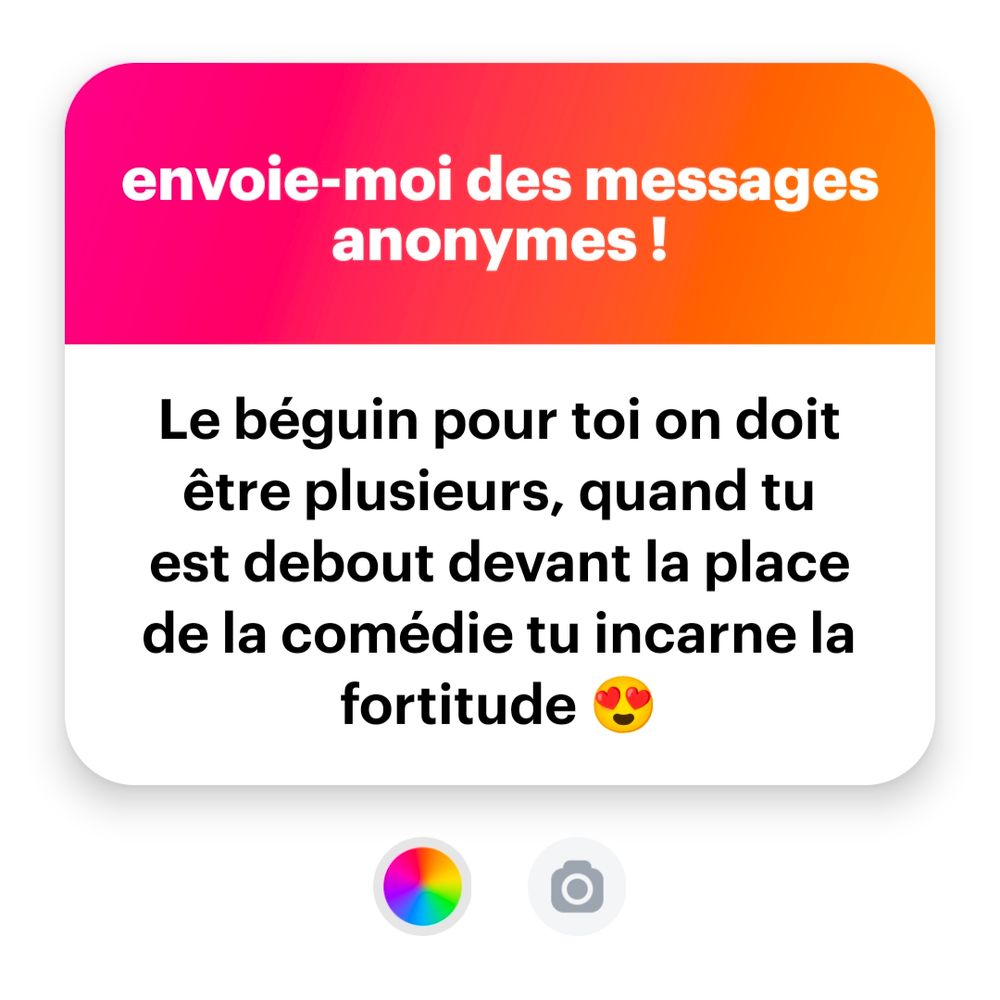 Le béguin pour toi on doit être plusieurs, quand tu est debout devant la place de la comédie tu incarne la fortitude