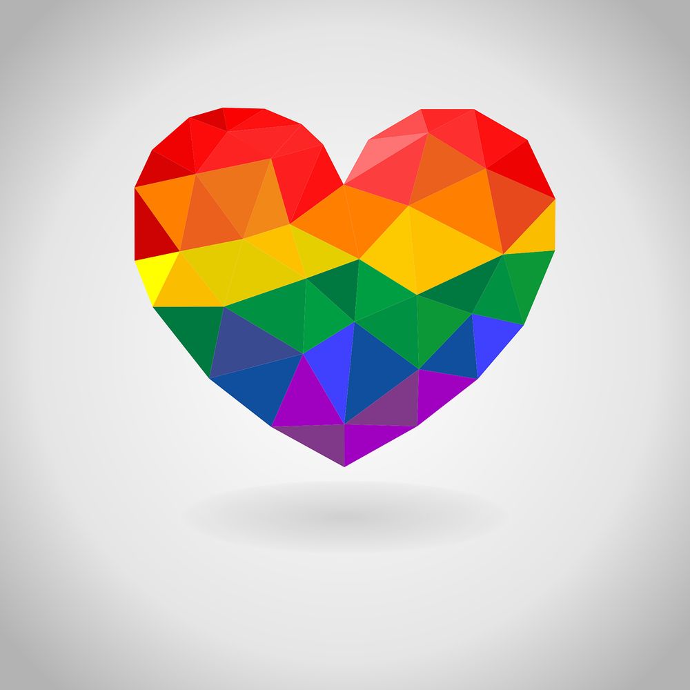Rainbow coloured heart