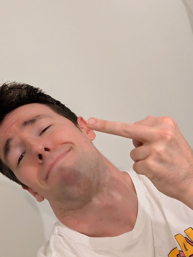 selfie giving the FINGER