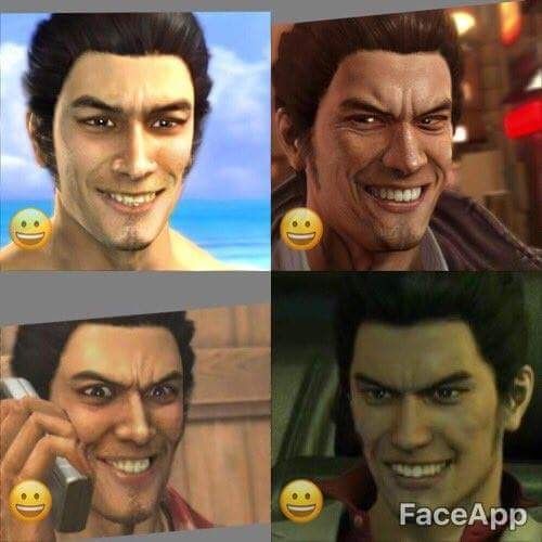 kiryu smiling four quadrant faceapp
