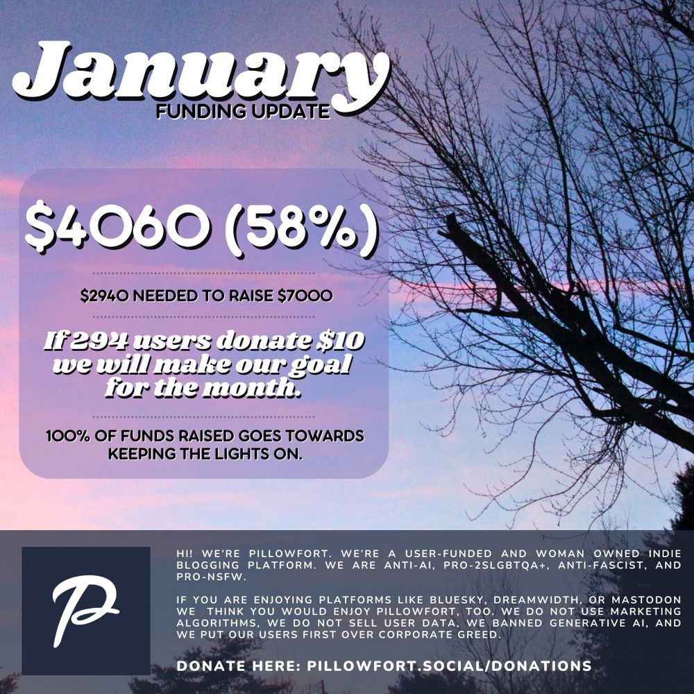 January's Funding Update: We need to raise $2940 to make our funding goal!