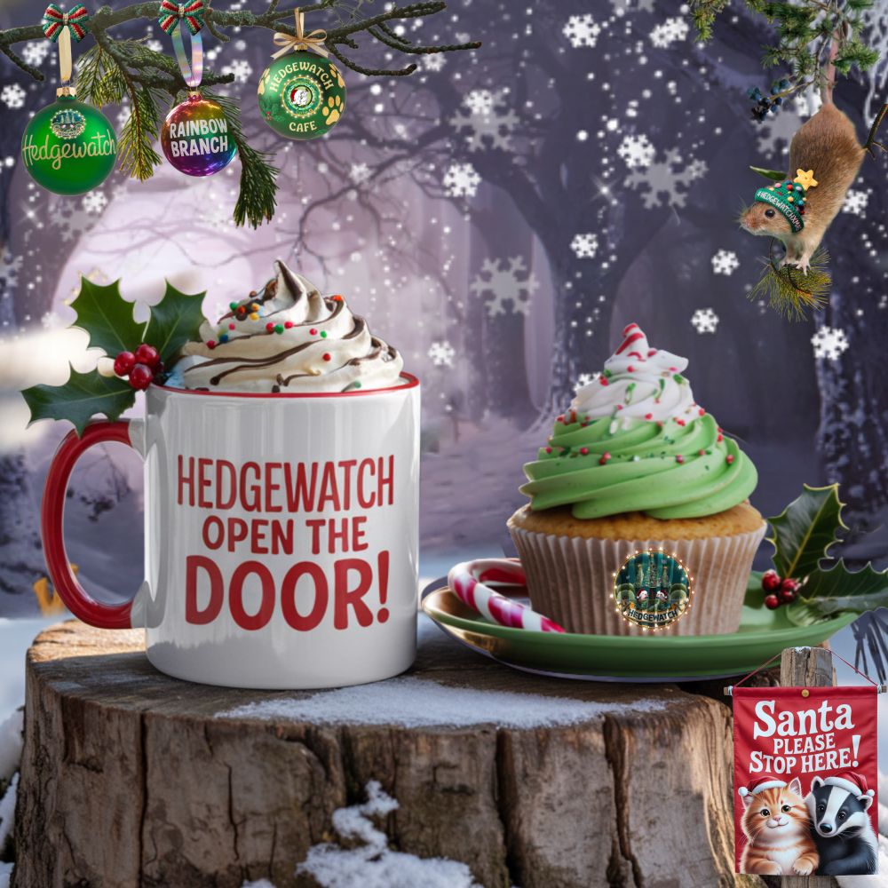 A cup of hot chocolate with cream and a Christmas cupcake 
