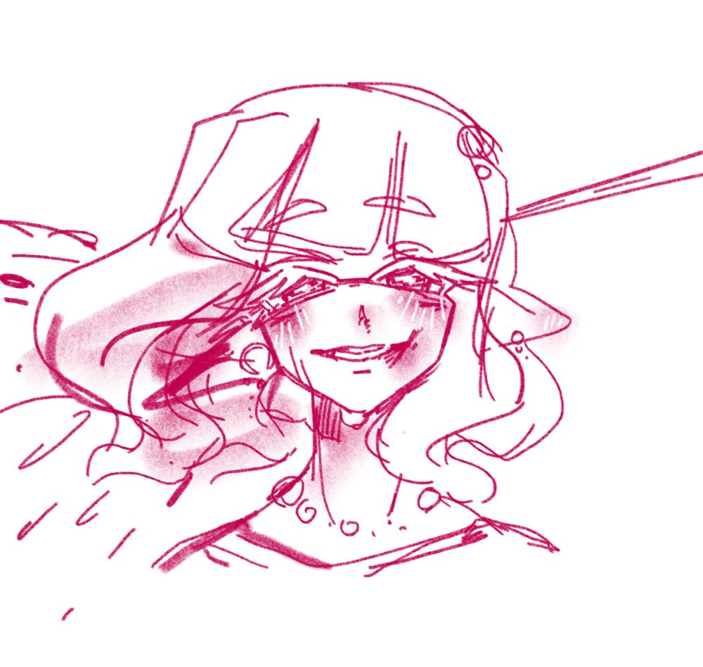 my beloved inari smiling while getting splatted in the head (sua alien stage inspired)