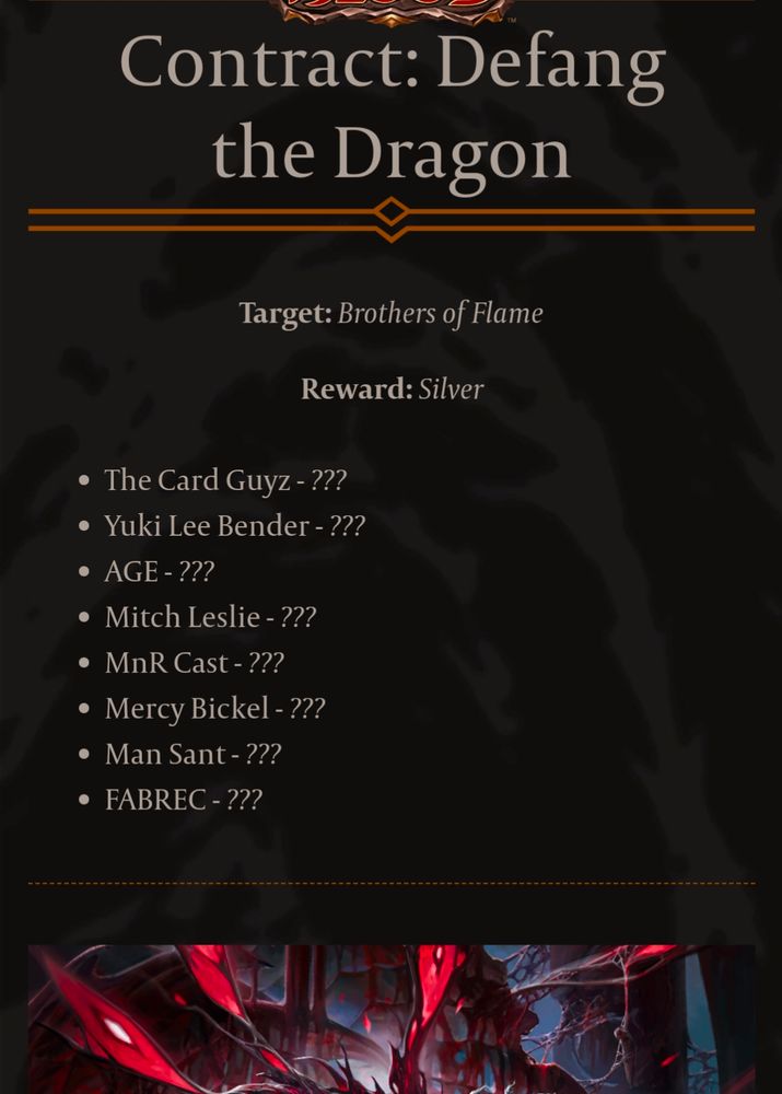 List of some of those chosen to spoil The Hunted Flesh and Blood set, including me ("Mercy Bickel")