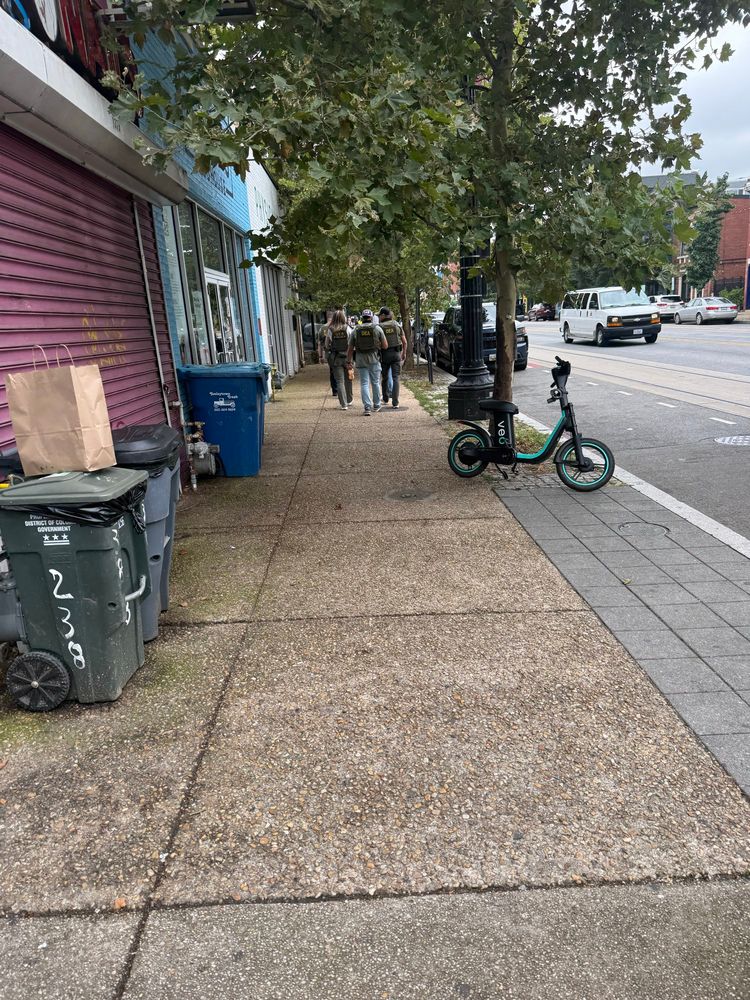 One of two groups of DEA agents patrolling H st NE by 14th St NE