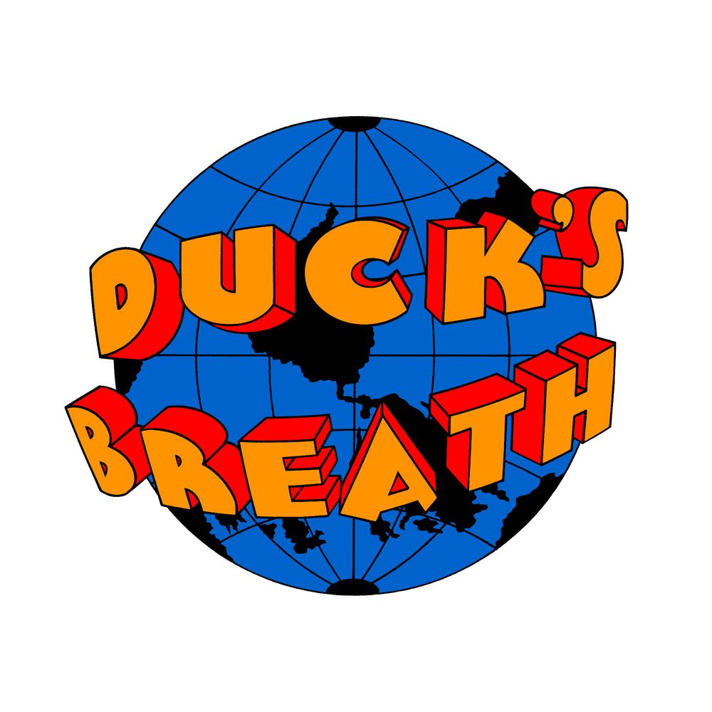 Logo: "Duck's Breath" in orange letters over a globe with the South Pole at the top