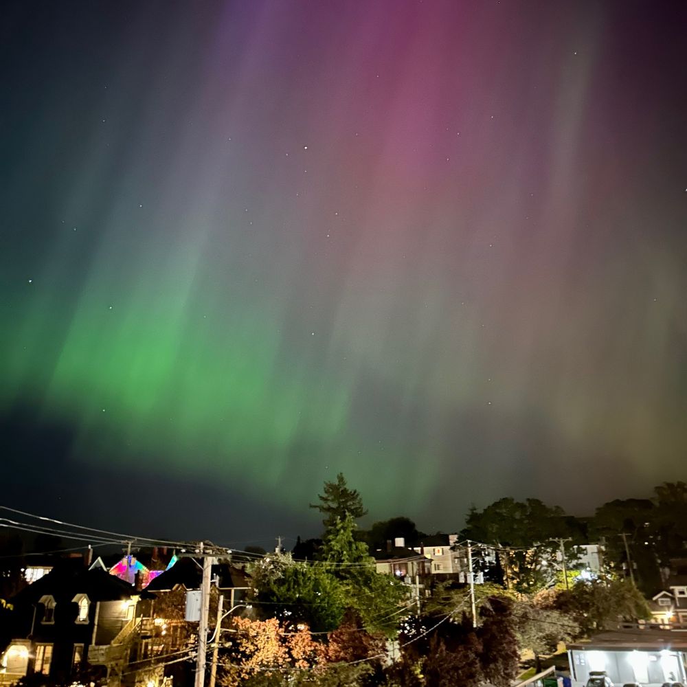 The aurora borealis over Victoria, British Columbia.