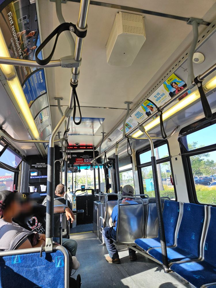 Interior of Orange County Transit (OC Transit) bus