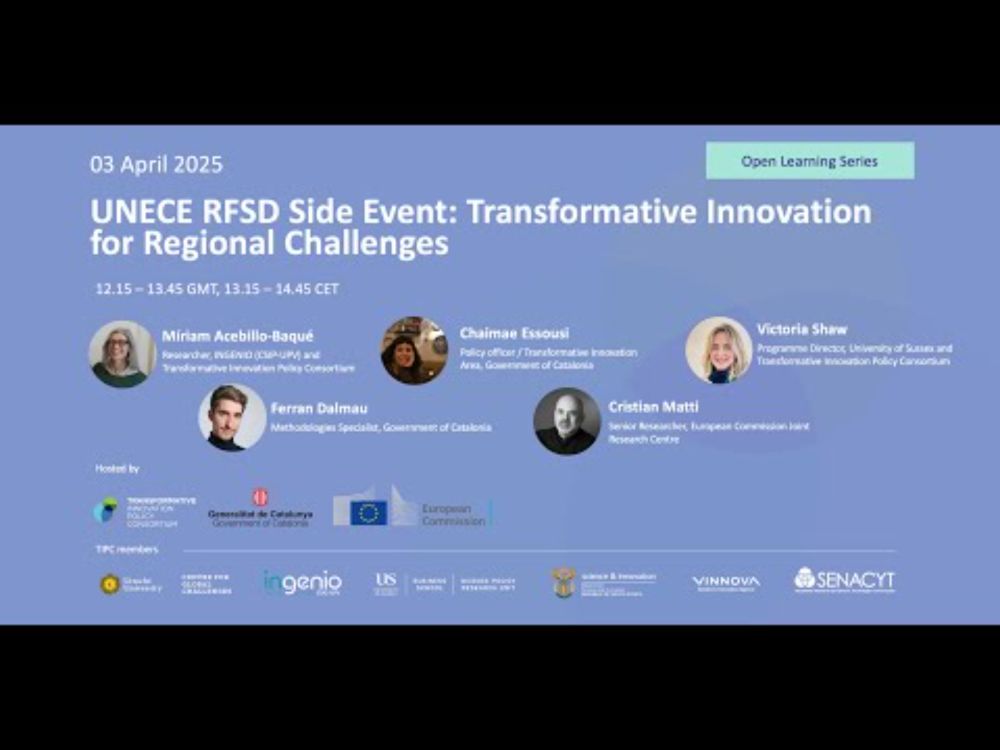 2025-APR-03 (OLS) UNECE RFSD SIDE EVENT: TRANSFORMATIVE INNOVATION FOR REGIONAL CHALLENGES
