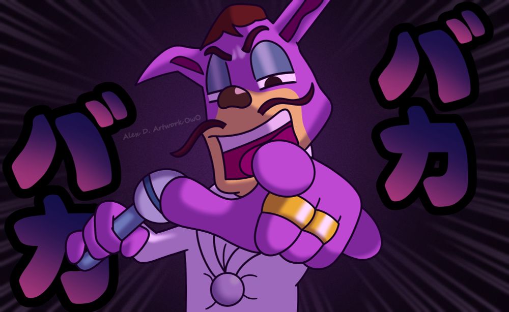 Viscount from Crash Boom Bang! pointing at the viewer with the word ばか (meaning 'Fool' in Japanese).