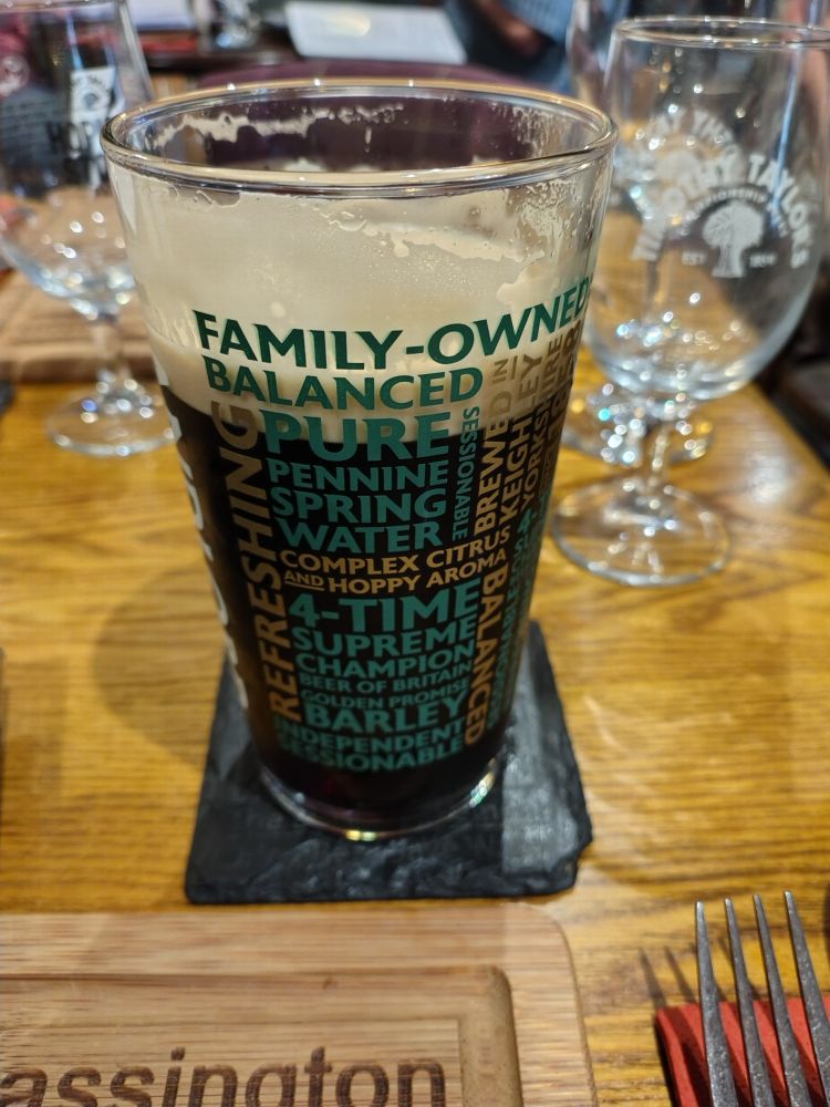A wonderful pint of Timothy Taylor's Dark Mild.