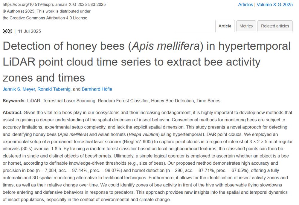 Screenshot of the online publication, including the title, authors, keywords and abstract
