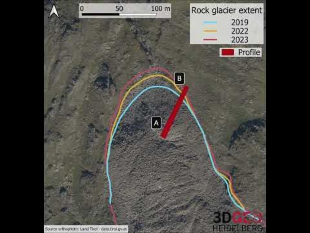 Surface change of the rock glacier