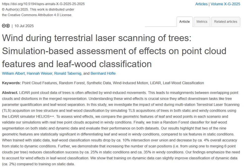 Screenshot of the web version of the conference article, showing the title, authors, keywords and abstract