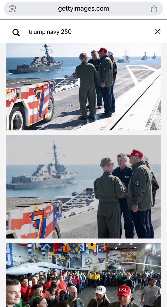Getty photo series of Trump Navy 250.