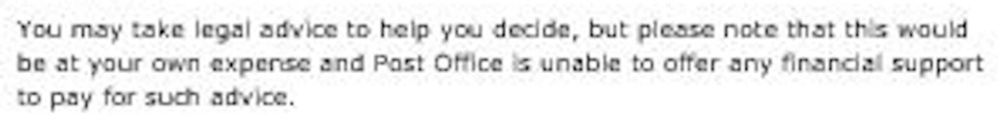 The Post Office - pushing postmasters to accept £75,000 compensation without legal advice