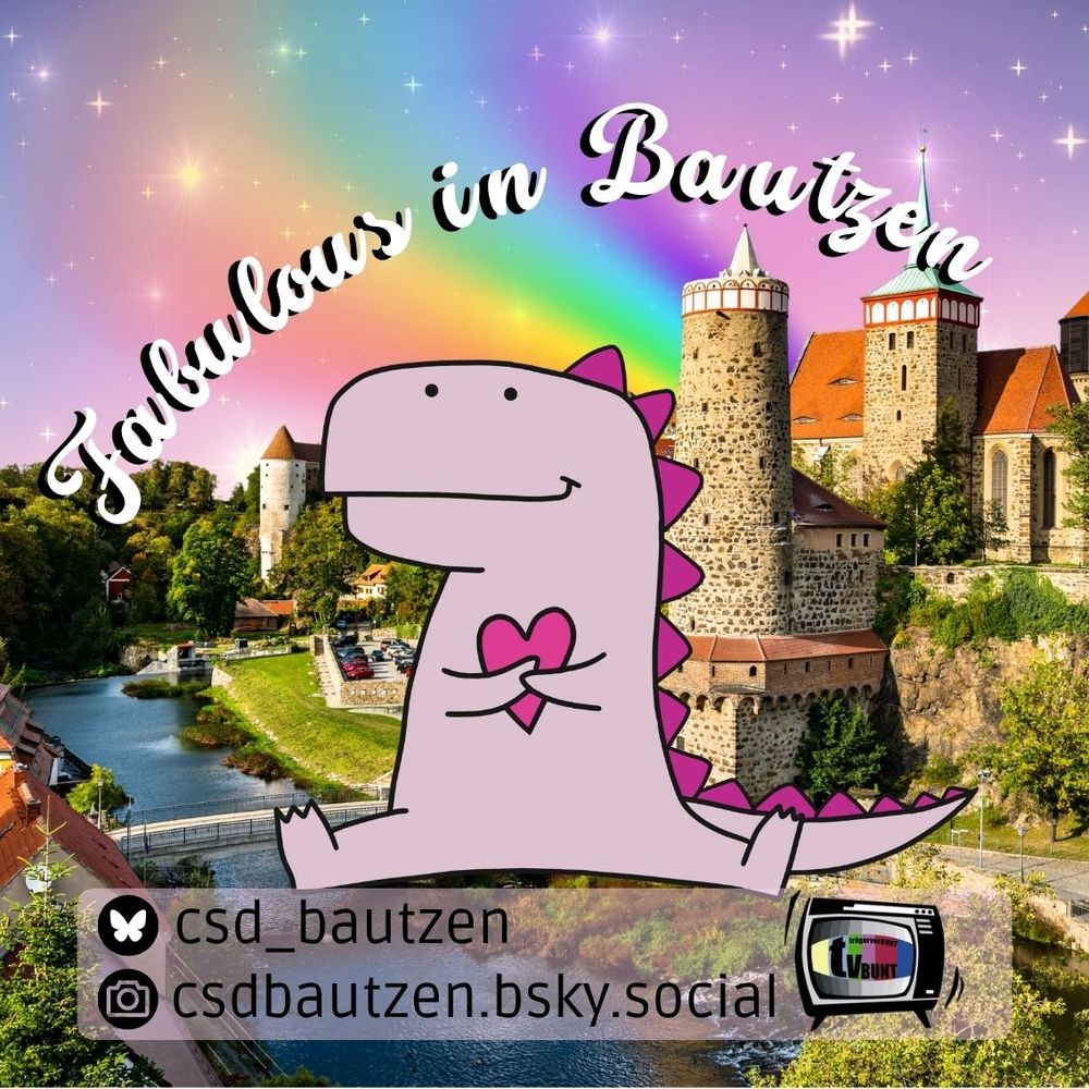 Fabulous in Bautzen (Dino mit Herz in der Hand)
Handles bei Instagram und Bluesky