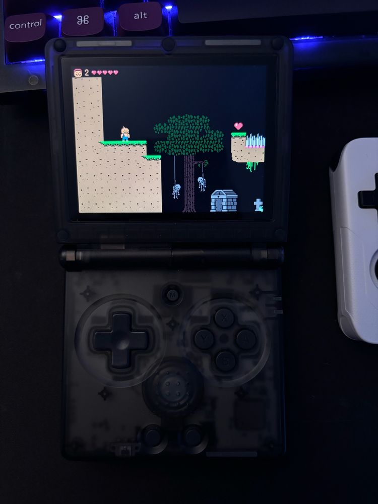 Halloween Forever running on an Anbernic RG35XXSP handheld. 