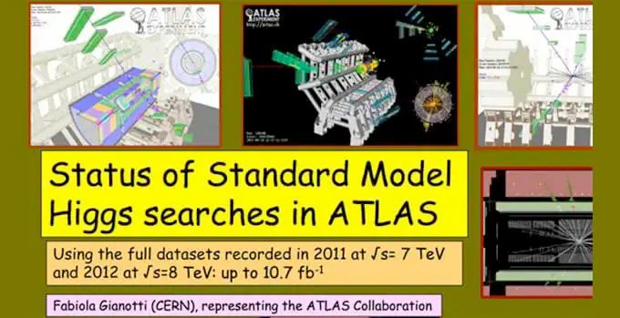 Slide from presentation at CERN, announcing the discovery of the Higgs boson, in Comic Sans