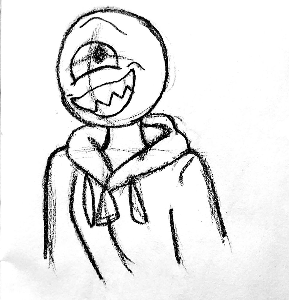 A scetch of AzFk, grinning like an idiot