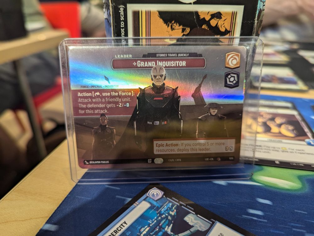 A Grand Inquisitor showcase card from the Legends of the Force set of Star Wars Unlimited.