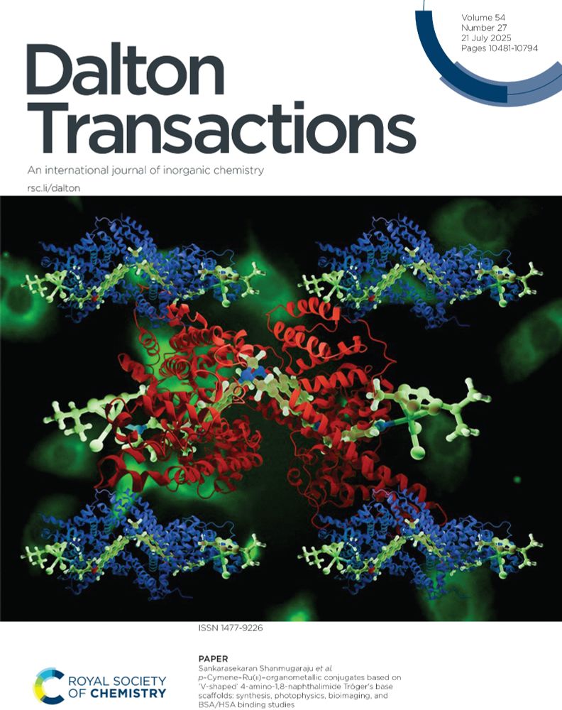 Dalton Transactions  front cover for vol 54, issue 27.