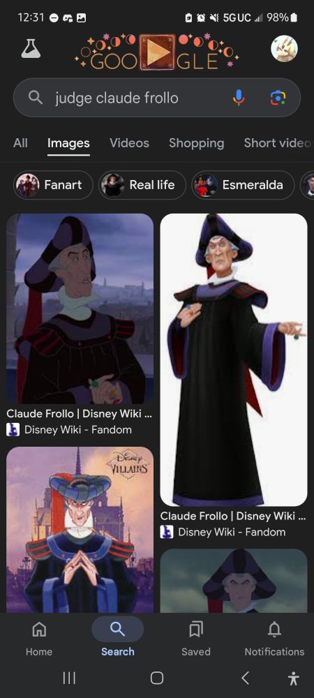 Google search of Judge Claude Frollo