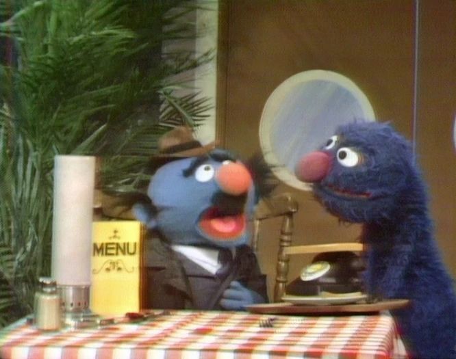 Grover and Mr Johnson on Sesame Street