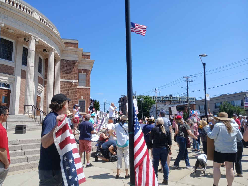 State Senator addressing the protesters. Which one?  I don't know.  But he gave a good speech!