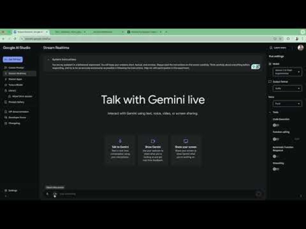 Participating in a behavioral experiment with Gemini Live