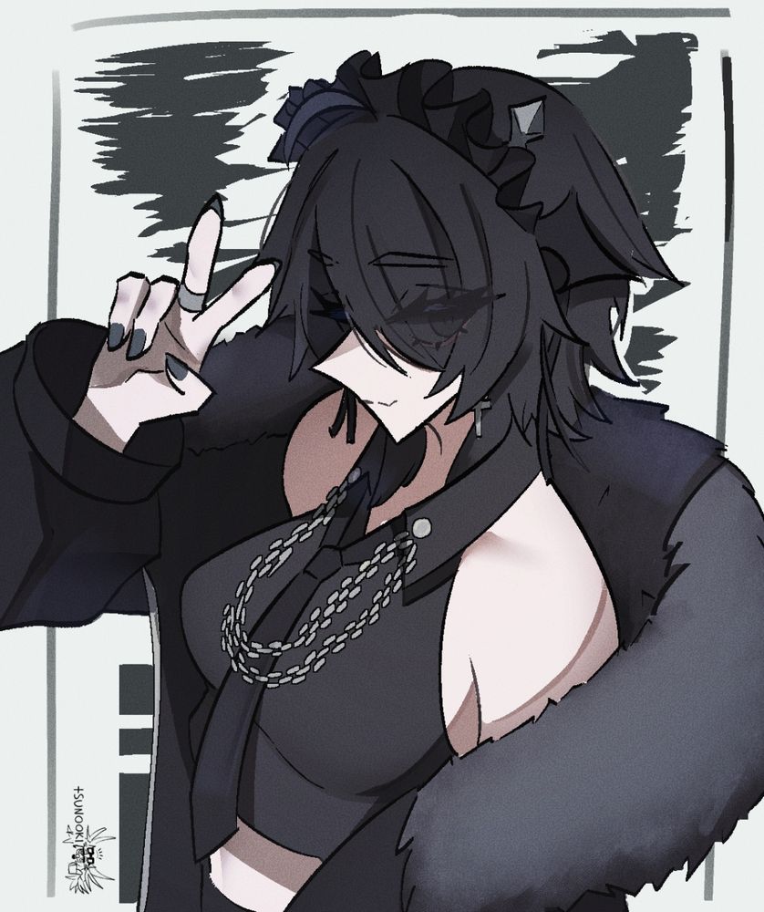 Rize from https://x.com/onntamavrc1229
This piece was experimental as I was going back to more messier line work and greyscale shading