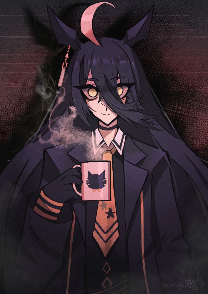 Manhattan cafe from umamusume, I worked on this piece while experimenting with my brushes and making changes to how I draw so I personally think it looks goofy