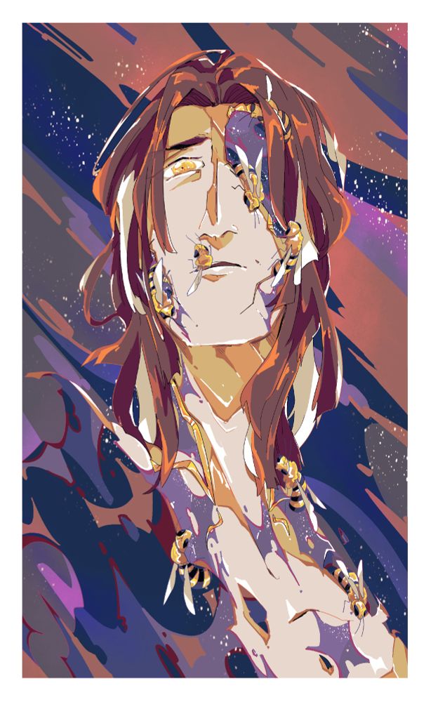 A variation of Viktor from Arcane being turn apart and being hollowed out from the inside by bees