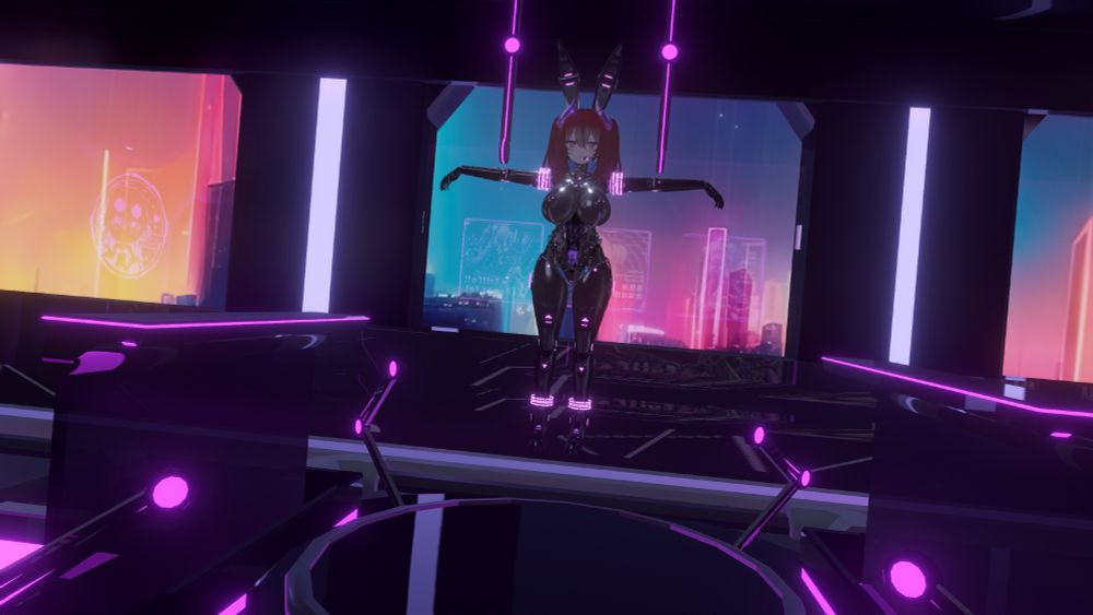 rie held up by robo arms