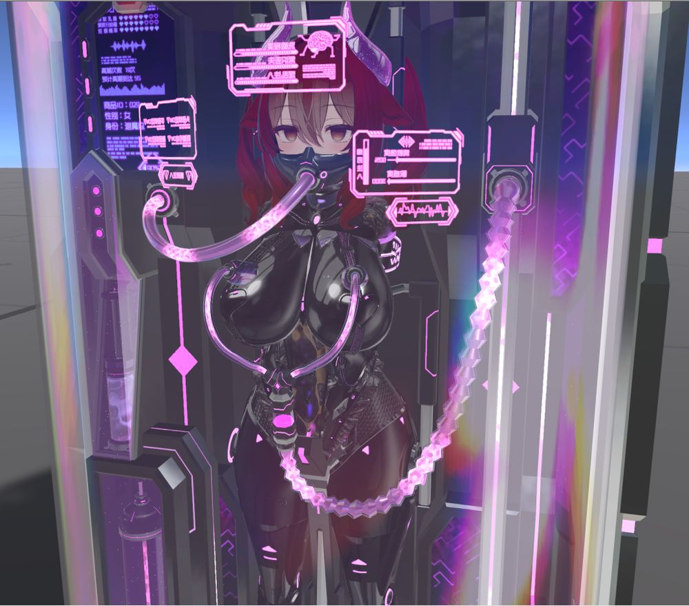 rie in scary tube with lots of words and pipes!