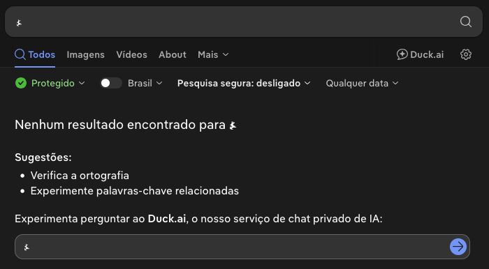 busca no duckduckgo de ⍼ não retorna nenhum resultado